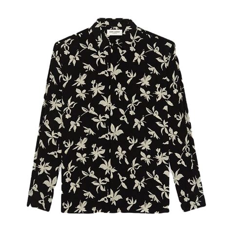 ysl floral button up shirt male|YSL shirts.